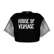 Versace Kort oversize t-shirt Black, Dam