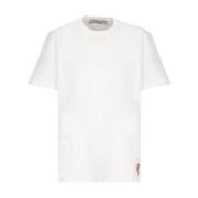 Golden Goose Vit Herr T-shirt med Broderad Logotyp White, Herr