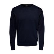 ONLY & SONS Stilren Stickad Tröja Blue, Herr