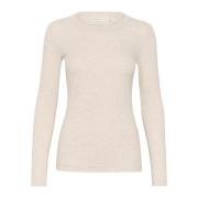 InWear Melange T-shirt Långärmad Top Ecru Beige, Dam