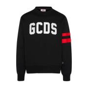 Gcds Långärmad Sweatshirt med Logoband Black, Herr