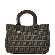 Fendi Vintage Pre-owned Canvas handvskor Brown, Dam