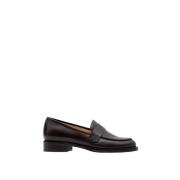 Parallele Läder Moccasin Espresso Svart Klack Brown, Dam