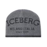 Iceberg Varm Jacquard Beanie Hat Gray, Herr