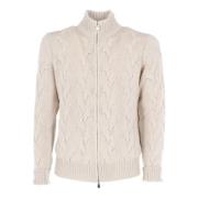 Filippo De Laurentiis Stilig Fullzip Cardigan för Män Beige, Herr