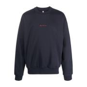 Marni Blå Crewneck Sweatshirt för Män Blue, Herr