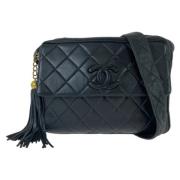 Chanel Vintage Pre-owned Laeder crossbodyvskor Black, Dam