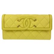 Chanel Vintage Pre-owned Laeder plnbcker Yellow, Dam