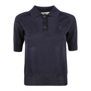 Ami Paris Klassisk Polo Shirt för Män Blue, Dam