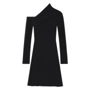 Courrèges Asymmetrisk Enärmad Svart Klänning Black, Dam