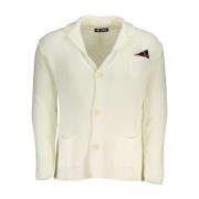 U.s. Polo Assn. Logo Detalj Cardigan Sweater Vit Tyg White, Herr