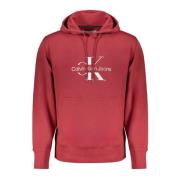 Calvin Klein Röd huvtröja med central ficka och logotyptryck Red, Herr