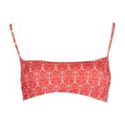 Karl Lagerfeld Röd Bandeau Bikini Topp med Avtagbar Padding Red, Dam