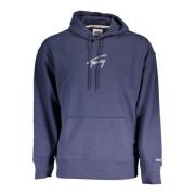 Tommy Hilfiger Blå hoodie med brodyr och logotyp Blue, Herr