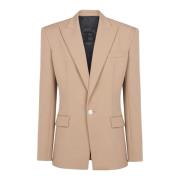 Balmain 1 Button Blazer Jacket Beige, Herr