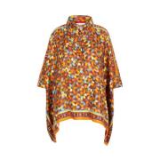 Carolina Herrera Oversize Bladtryck Sidens Topp Multicolor, Dam