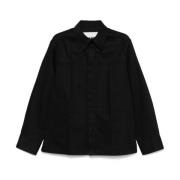 Jil Sander Svart Denim Skjorta Klassisk Krage Black, Herr