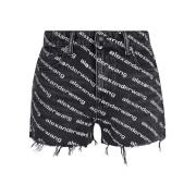 Alexander Wang Faded Effect High-Waisted Shorts Grey Gray, Dam