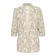 Soaked in Luxury Tryckt Shadow Drop Blazer Jacka Beige, Dam