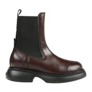 Ganni Patent Chelsea Boot för vardagsbruk Brown, Dam