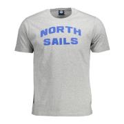 North Sails Gray Cotton T-Shirt Gray, Herr