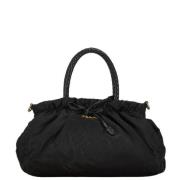 Prada Vintage Pre-owned Canvas handvskor Black, Dam