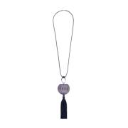 Emporio Armani Marmorerat Hänge Rephalsband med Tassel Purple, Dam