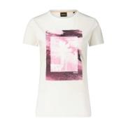 Hugo Boss Retro Miami Print T-Shirt White, Dam