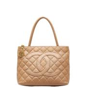 Chanel Vintage Pre-owned Laeder chanel-vskor Beige, Dam