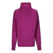 Lanvin Turtleneck Sweater med Sidöppningar Pink, Dam