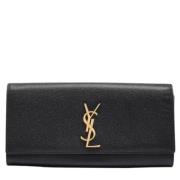 Yves Saint Laurent Vintage Pre-owned Laeder kuvertvskor Black, Dam