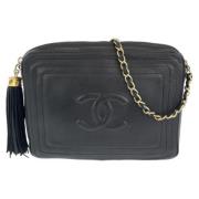 Chanel Vintage Pre-owned Laeder crossbodyvskor Black, Dam