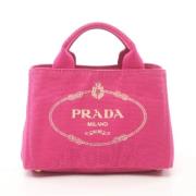 Prada Vintage Pre-owned Canvas prada-vskor Pink, Dam