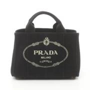 Prada Vintage Pre-owned Canvas prada-vskor Black, Dam