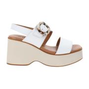 Cinzia Soft Läder Sandaler Stilfull Bekväm Casual Elegant White, Dam