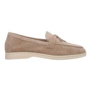 Estro Kvinnors Beige Tassel Loafers gjorda av Velour Er00112681 Brown,...