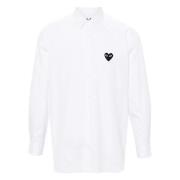 Comme des Garçons Play Svart Hjärta Långärmad Skjorta White, Dam