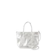 Vanessa Bruno Silver Läder Shopper Väska med Glittriga Handtag Gray, D...