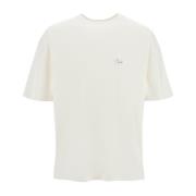 Mugler Oversized Crew Neck T-Shirt med Piercing White, Herr