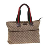 Gucci Vintage Pre-owned Canvas totevskor Beige, Dam