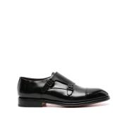 Santoni Klassiska Derby Skor i Brun Black, Herr