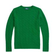 Ralph Lauren Kabelstickad Ull-Kashmir Tröja Green, Dam