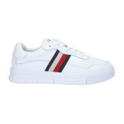 Tommy Hilfiger Sneaker med blått och rött tyginsats White, Herr