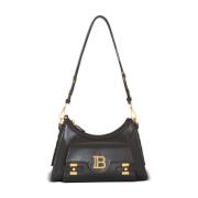 Balmain Läder Axelväska - B-Buzz Stil Black, Dam