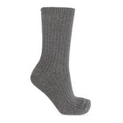 Hanro Ribbed Socks Gray, Dam