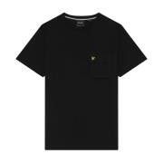 Lyle & Scott Vävd ficka t-shirt Black, Herr