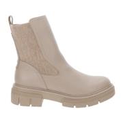 Marco Tozzi Ankelboots i konstläder Beige, Dam