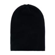 Allude Plattstickad Beanie Hat Black, Dam