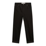 Golden Goose Vida jeans med vida ben och guldstjärna Black, Dam