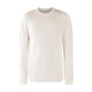 Calvin Klein Jeans Ribbad Crew Neck Sweater White, Herr